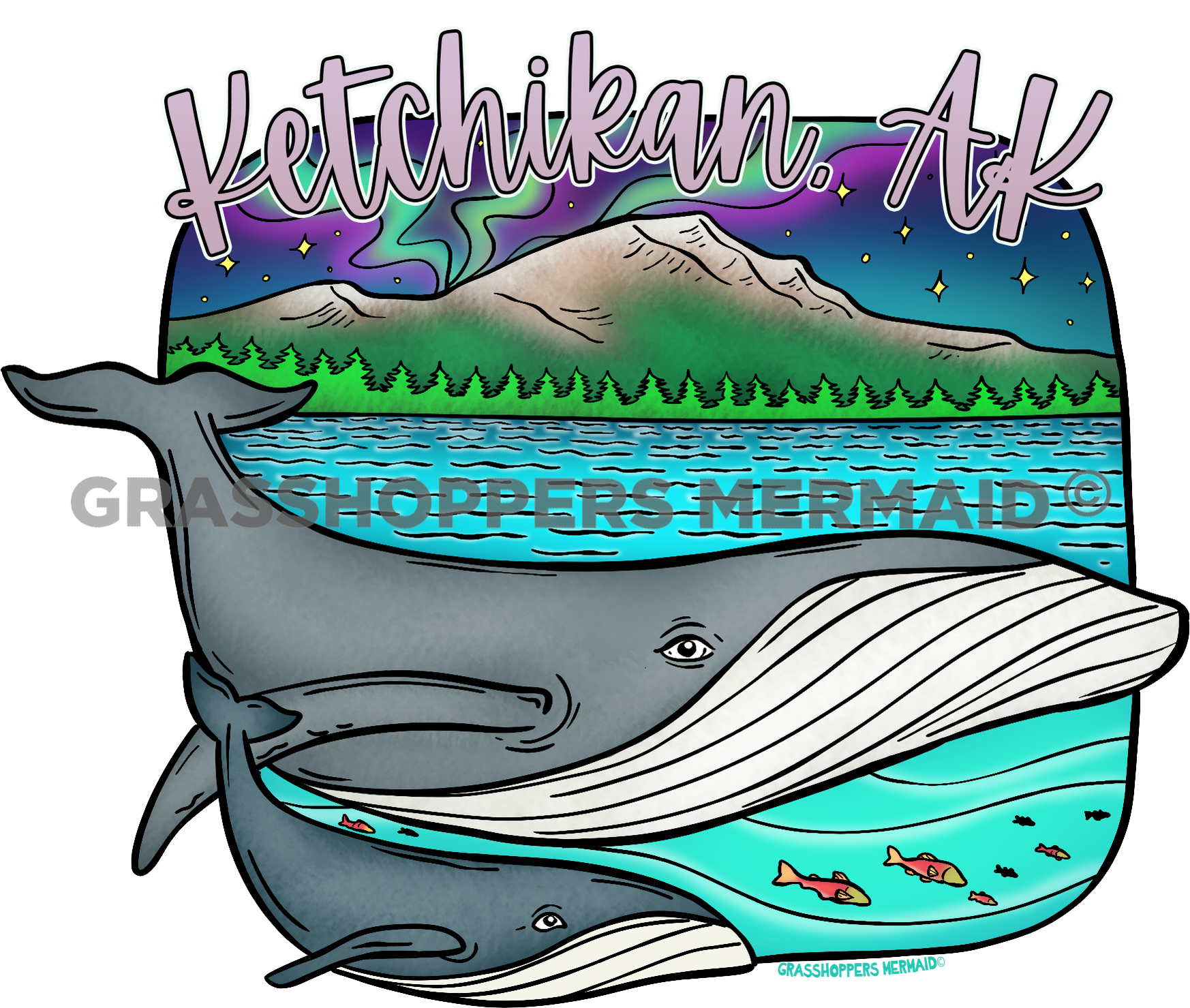 Humpback & Baby Northern Lights