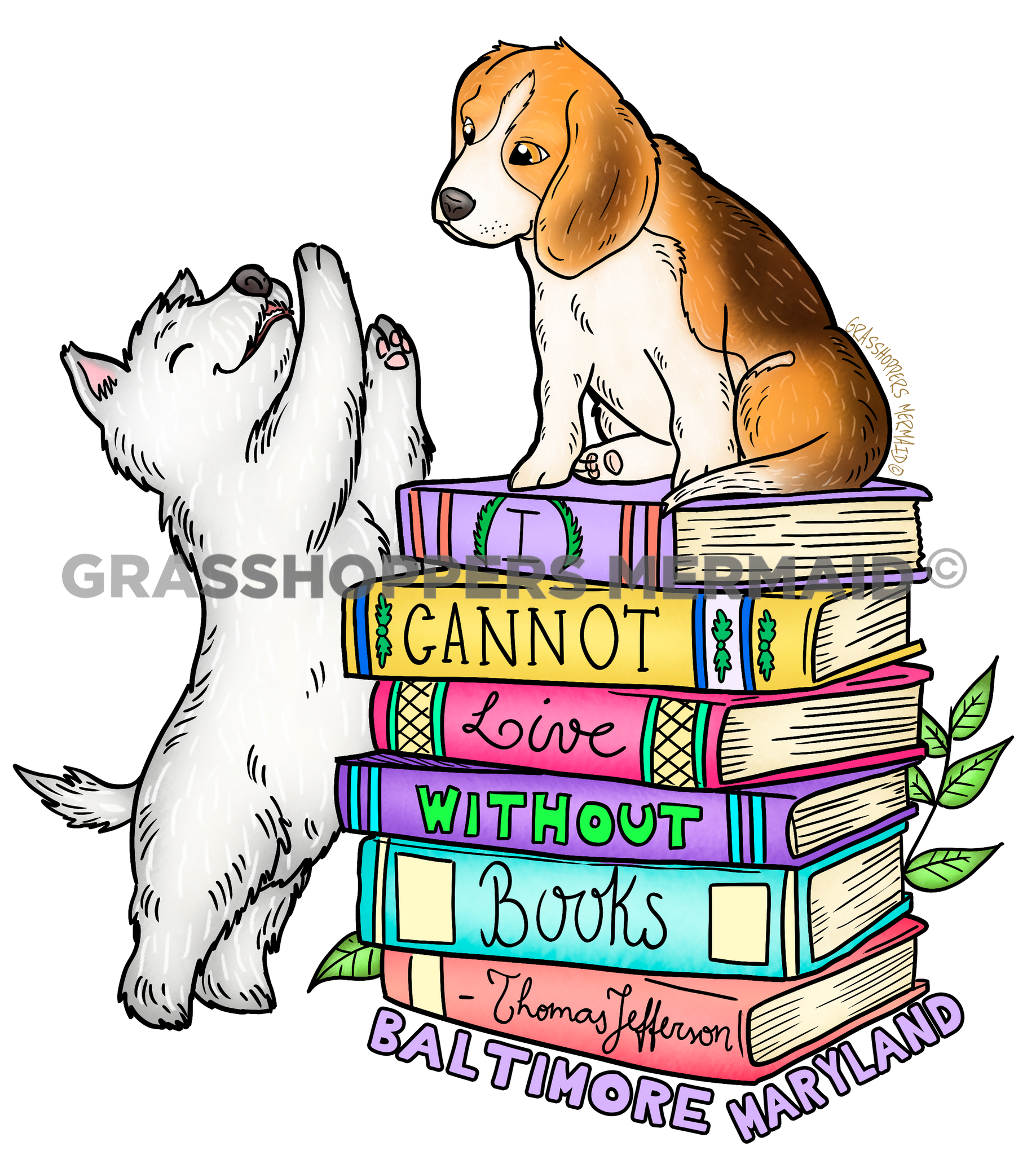 I Cannot Live Without Books Puppy