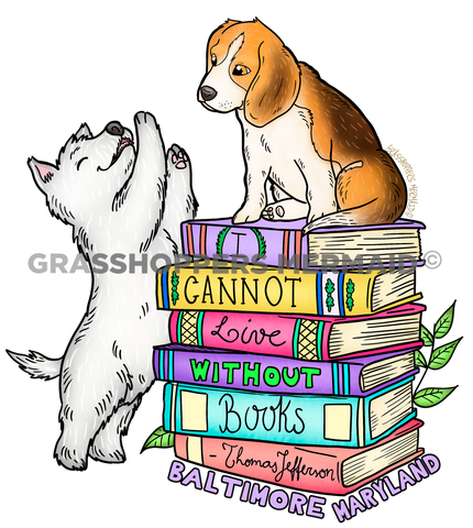 I Cannot Live Without Books Puppy