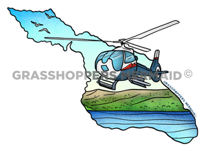 Island Outline Helicopter