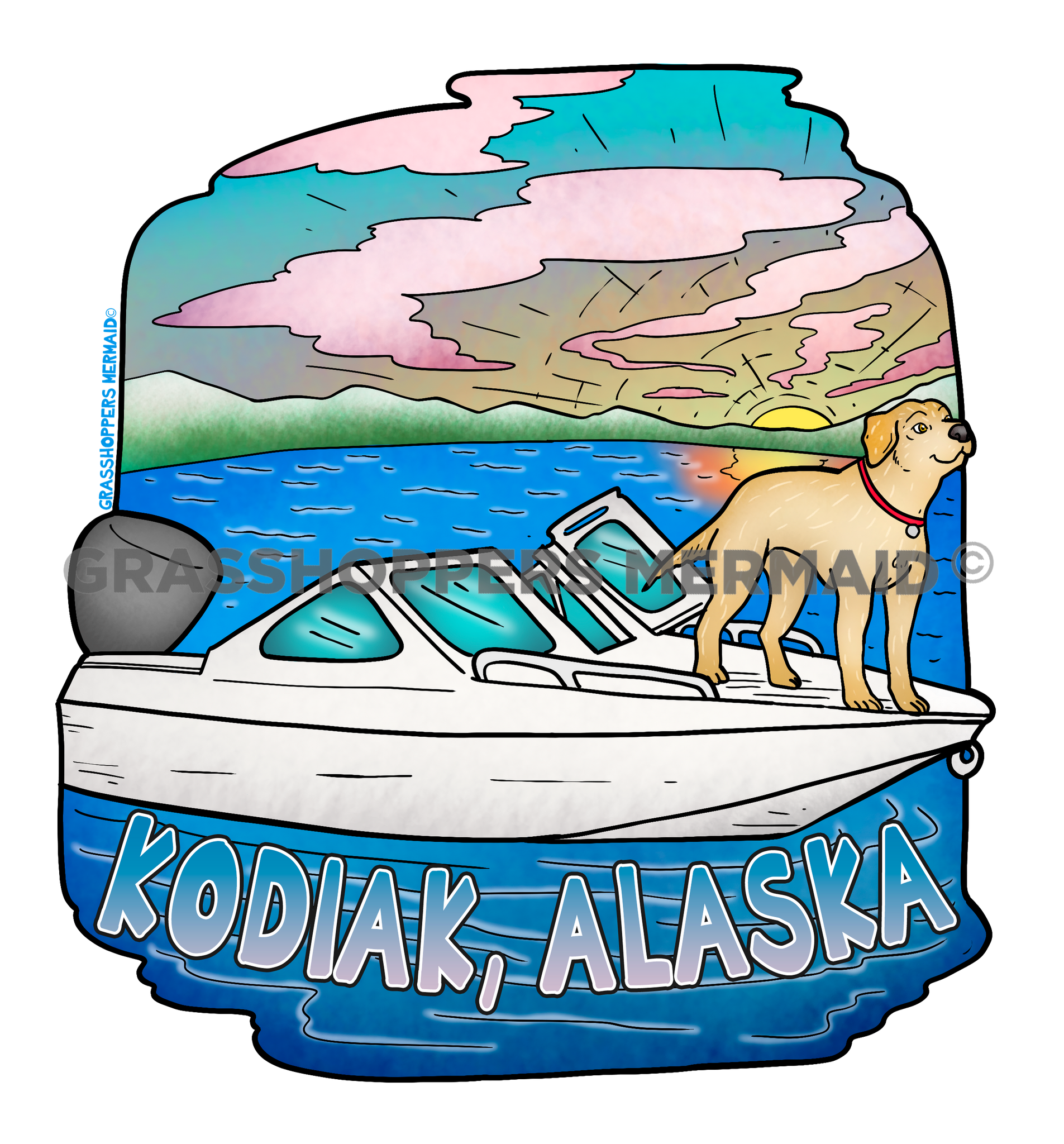 Jetboat Dog Sunset
