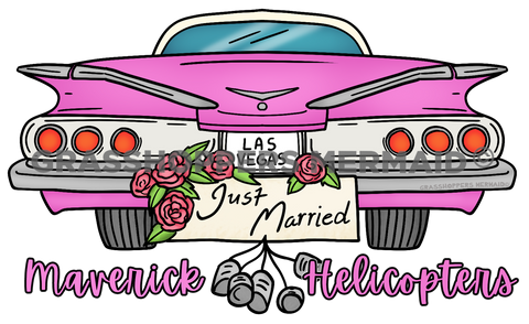 Just Married Pink Car