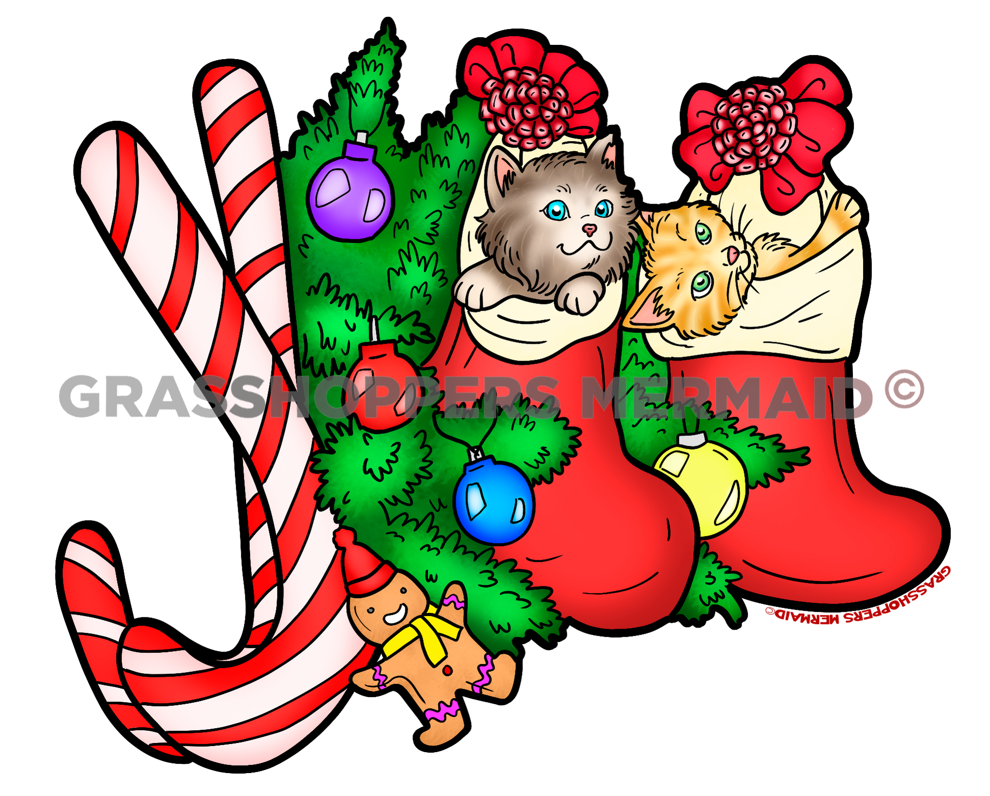 Kitty Holiday Stockings