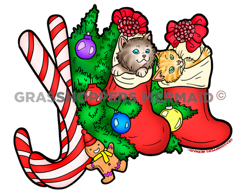 Kitty Holiday Stockings