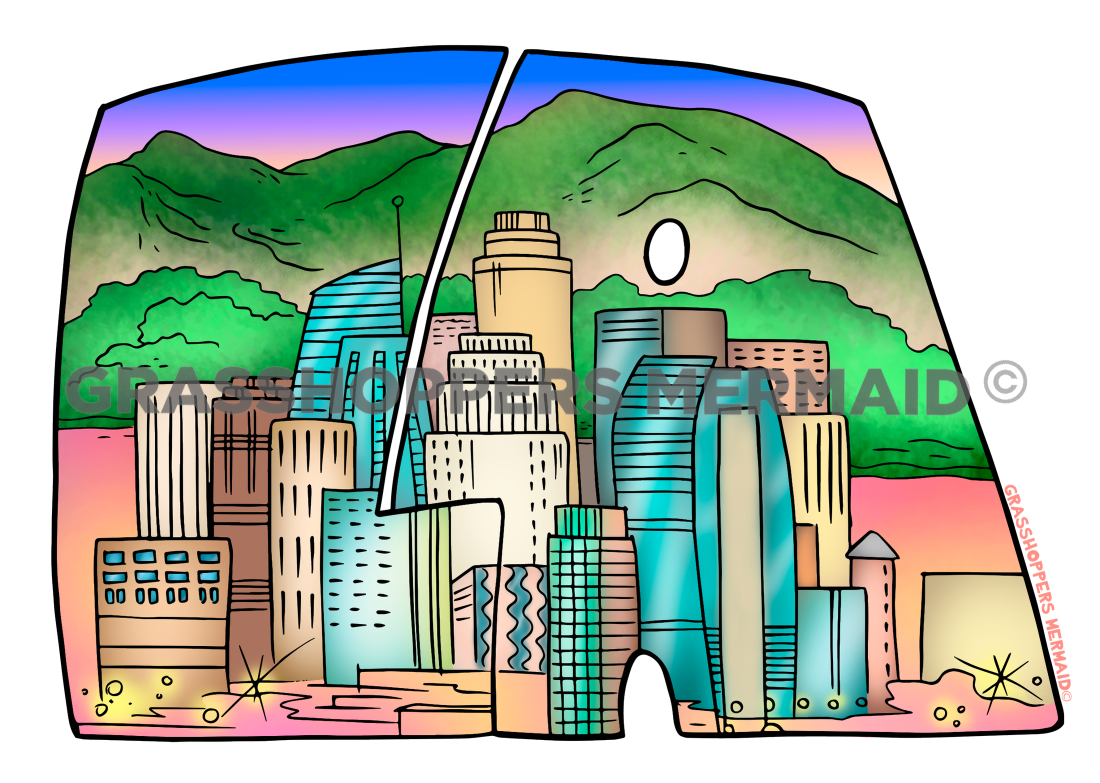 LA Outline with Scenery