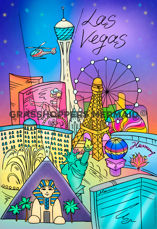 Las Vegas Night Aerial View