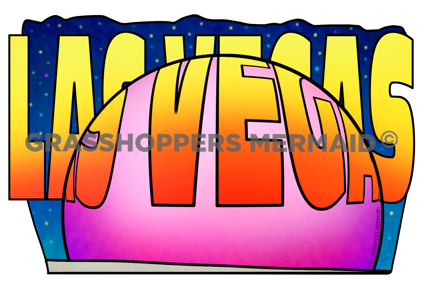 Las Vegas Text with Sphere
