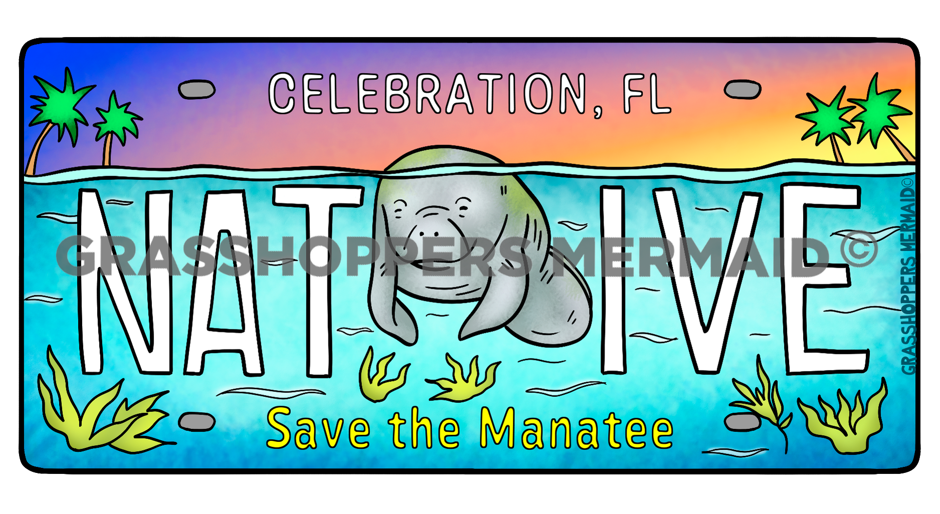 Florida Manatee License Plate