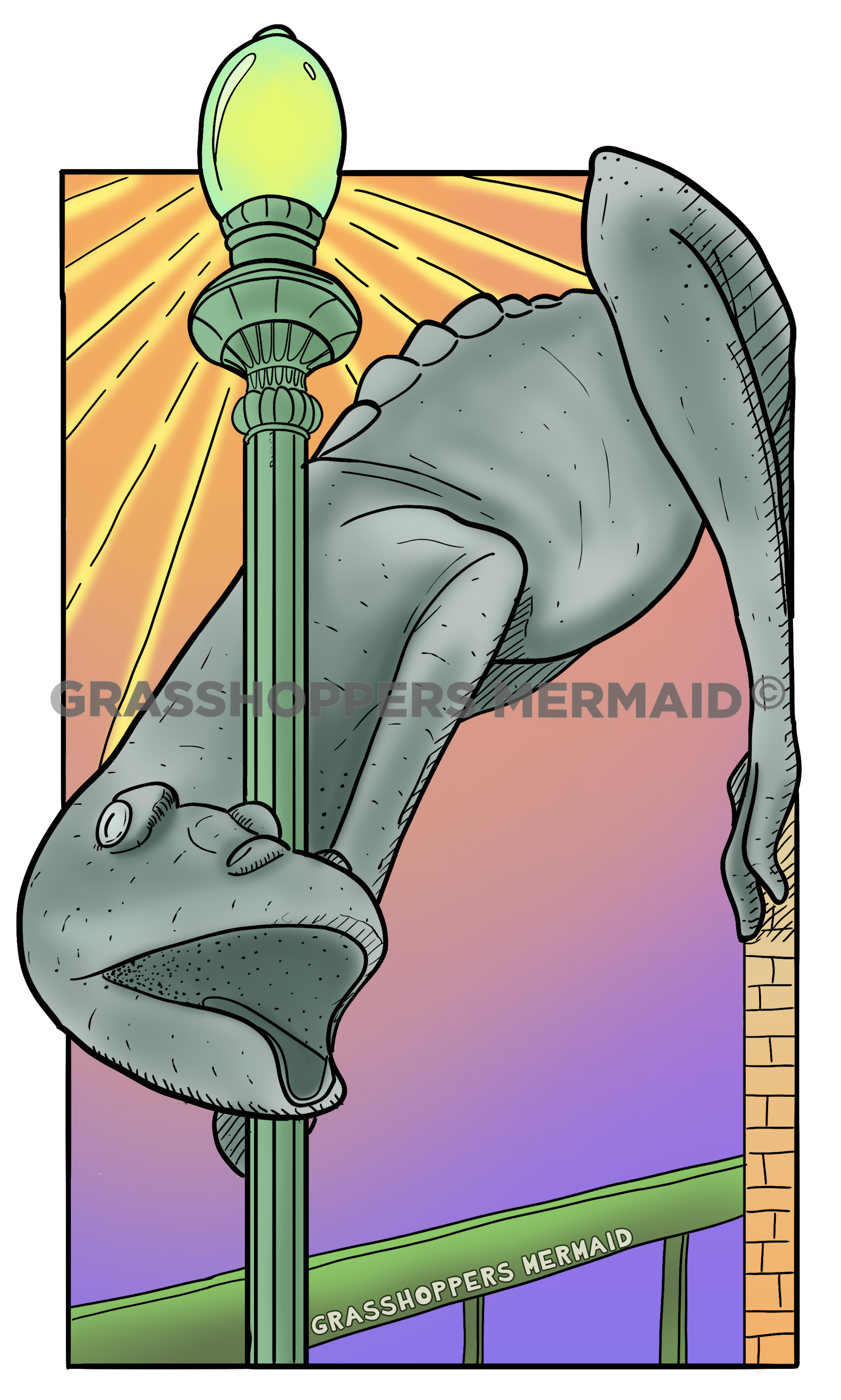 Lizard Lamp Post