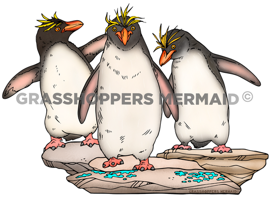 Macaroni Penguin Friends Sticker | Waterproof Vinyl Sticker & Laptop Decal | Weatherproof Art