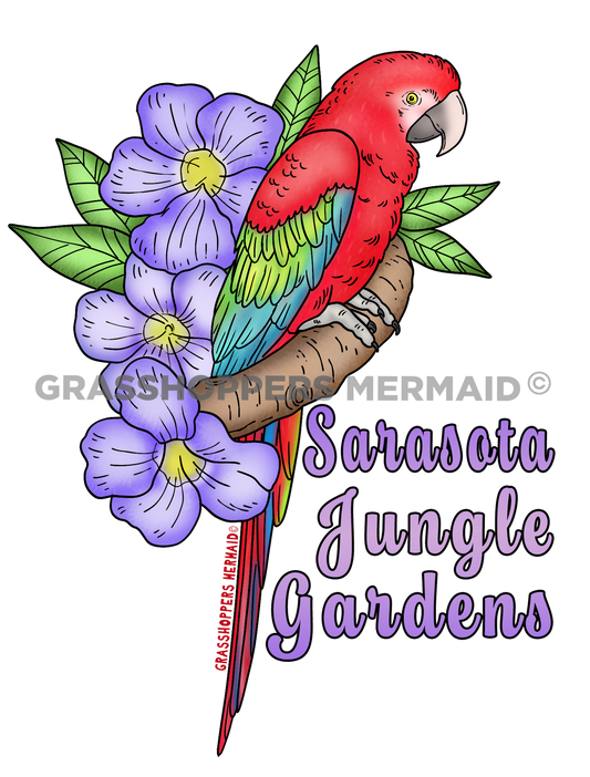 Macaw & Flowers
