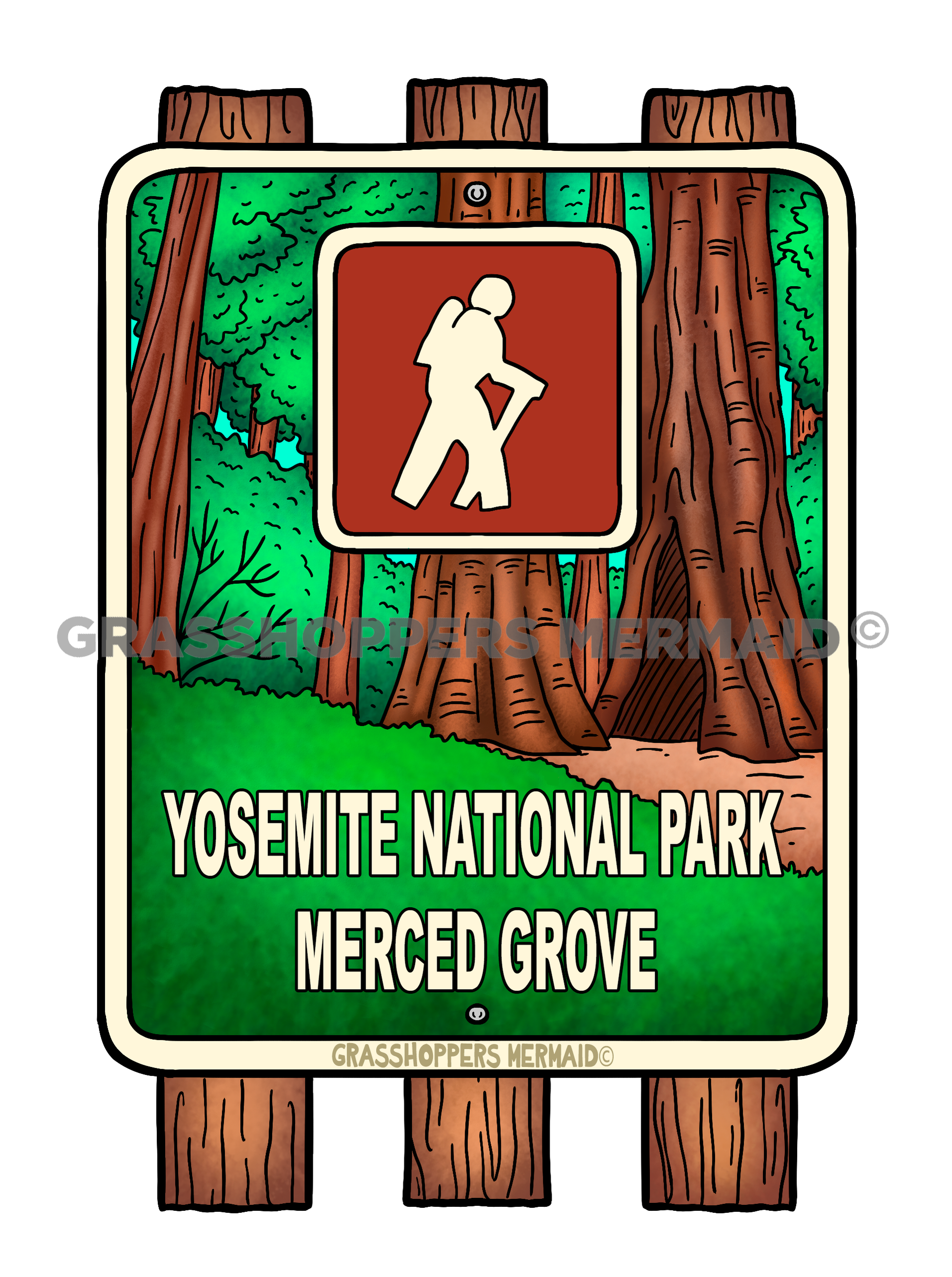 Merced Grove Hiking Sign