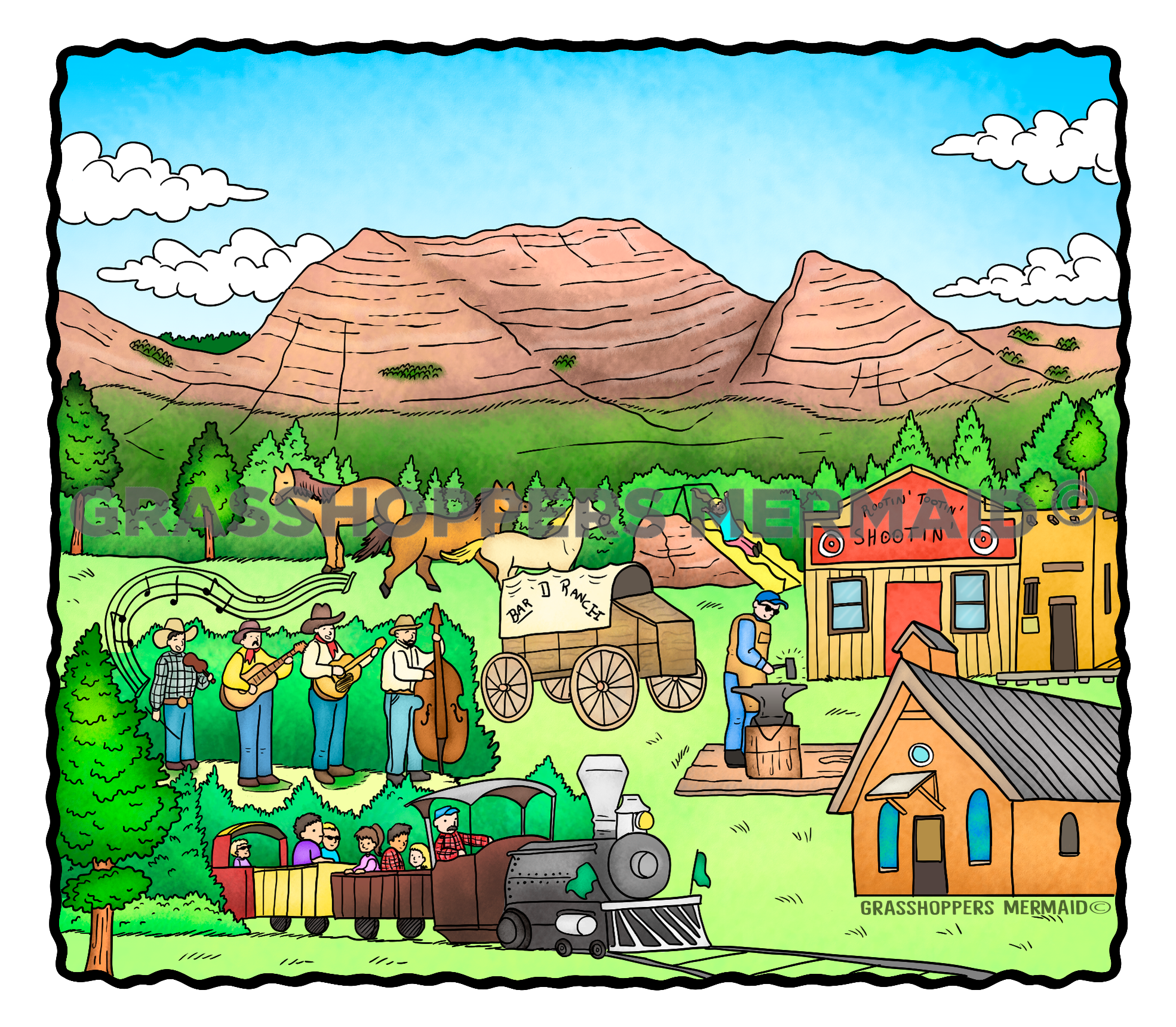 Mining Town Scene