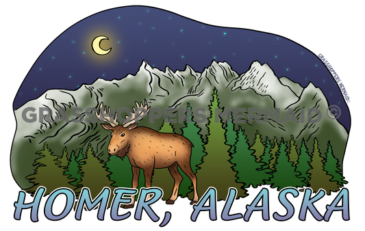 Moose Night Mountains