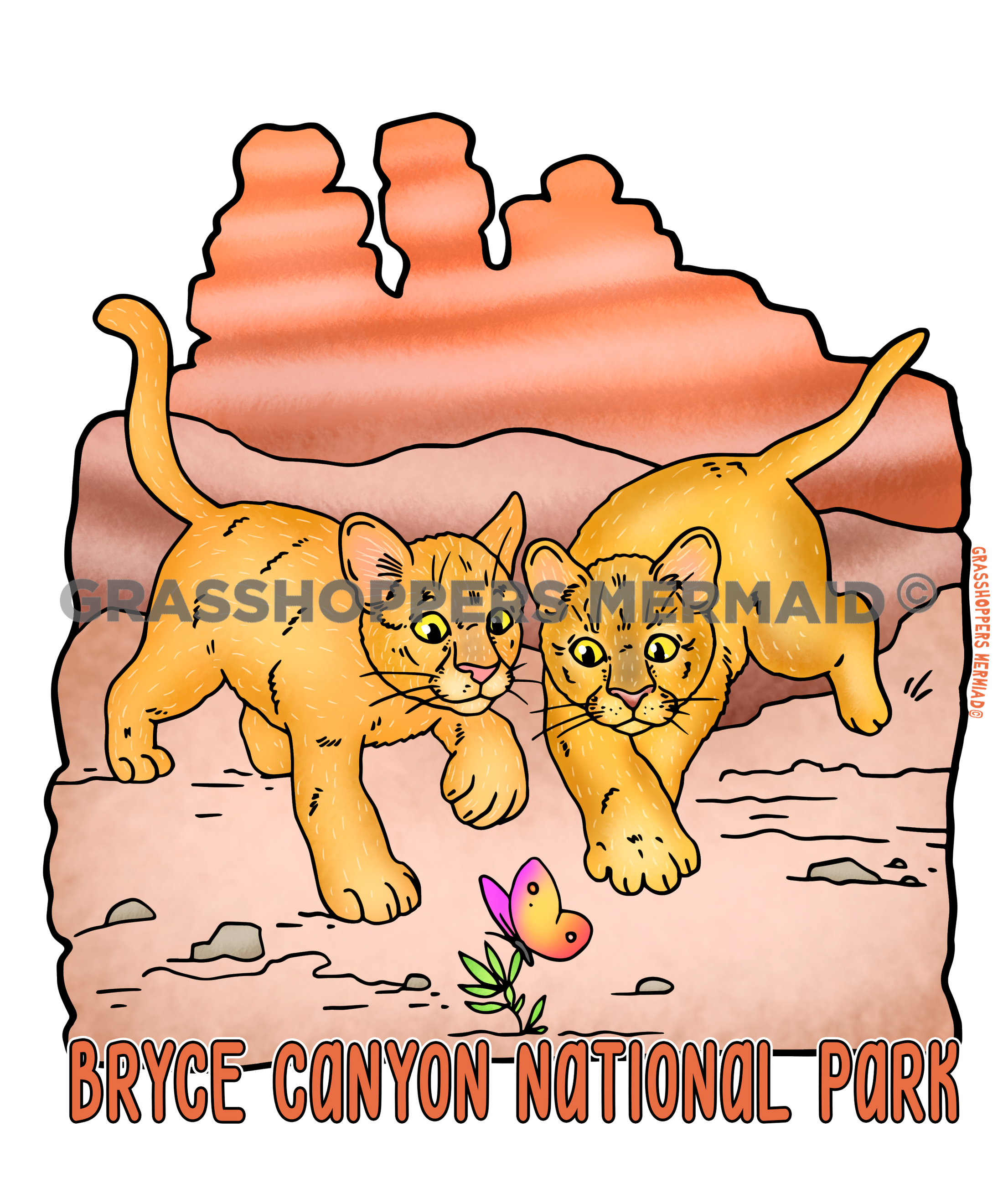 Mountain Lion Cubs Butterfly