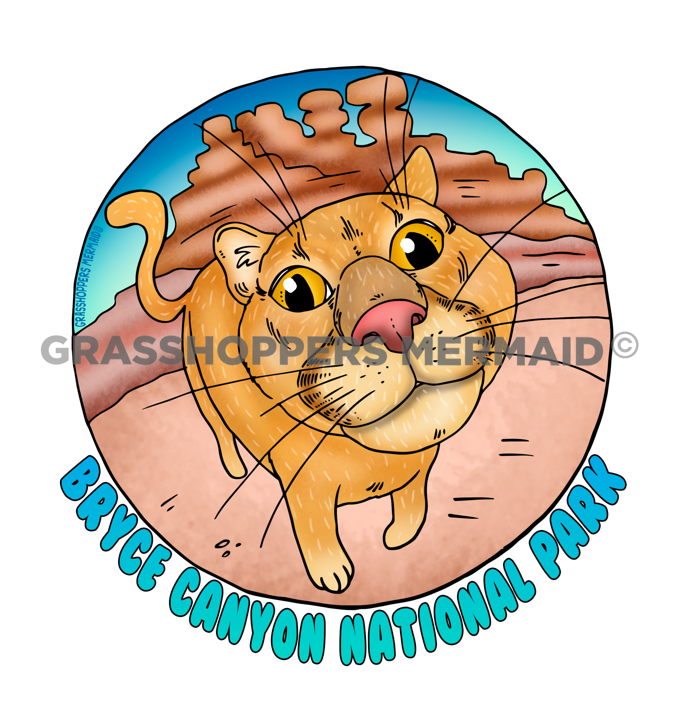 Mountain Lion Photobomb - Funny Wild Cat Sticker