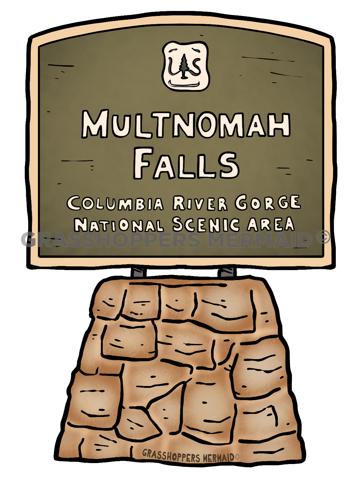 Multnomah Falls Park Sign