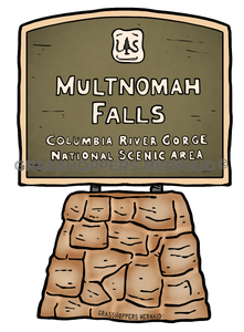 Multnomah Falls Park Sign