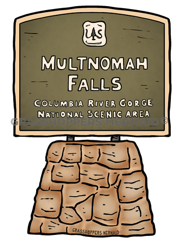 Multnomah Falls Park Sign