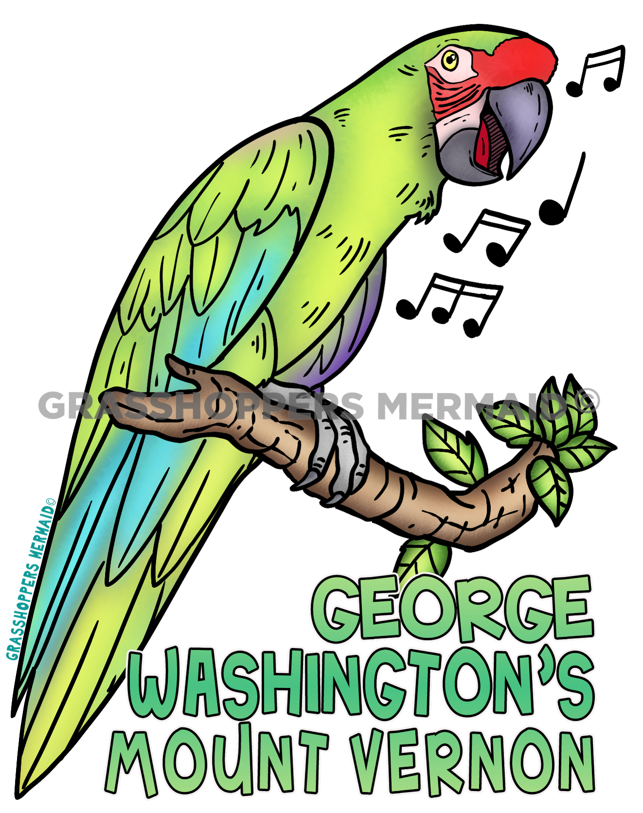 Musical Green Parrot