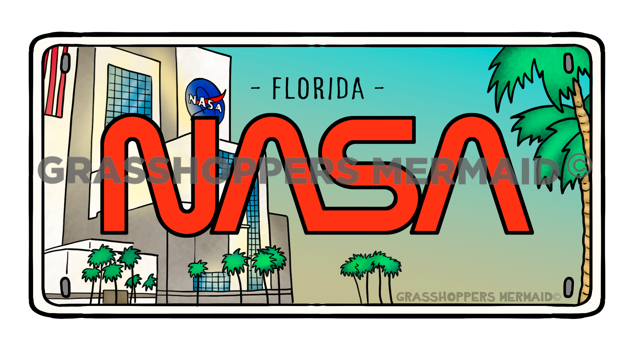Nasa License Plate – Grasshopper's Mermaid