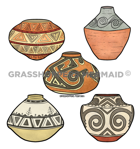 Clay Pottery Collage