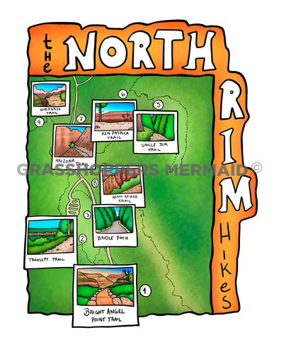 North Rim Hiking Map