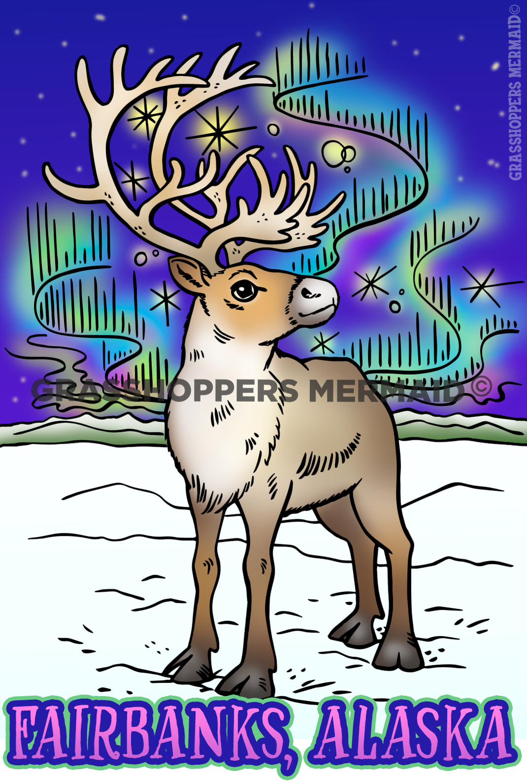 Northern Lights Reindeer