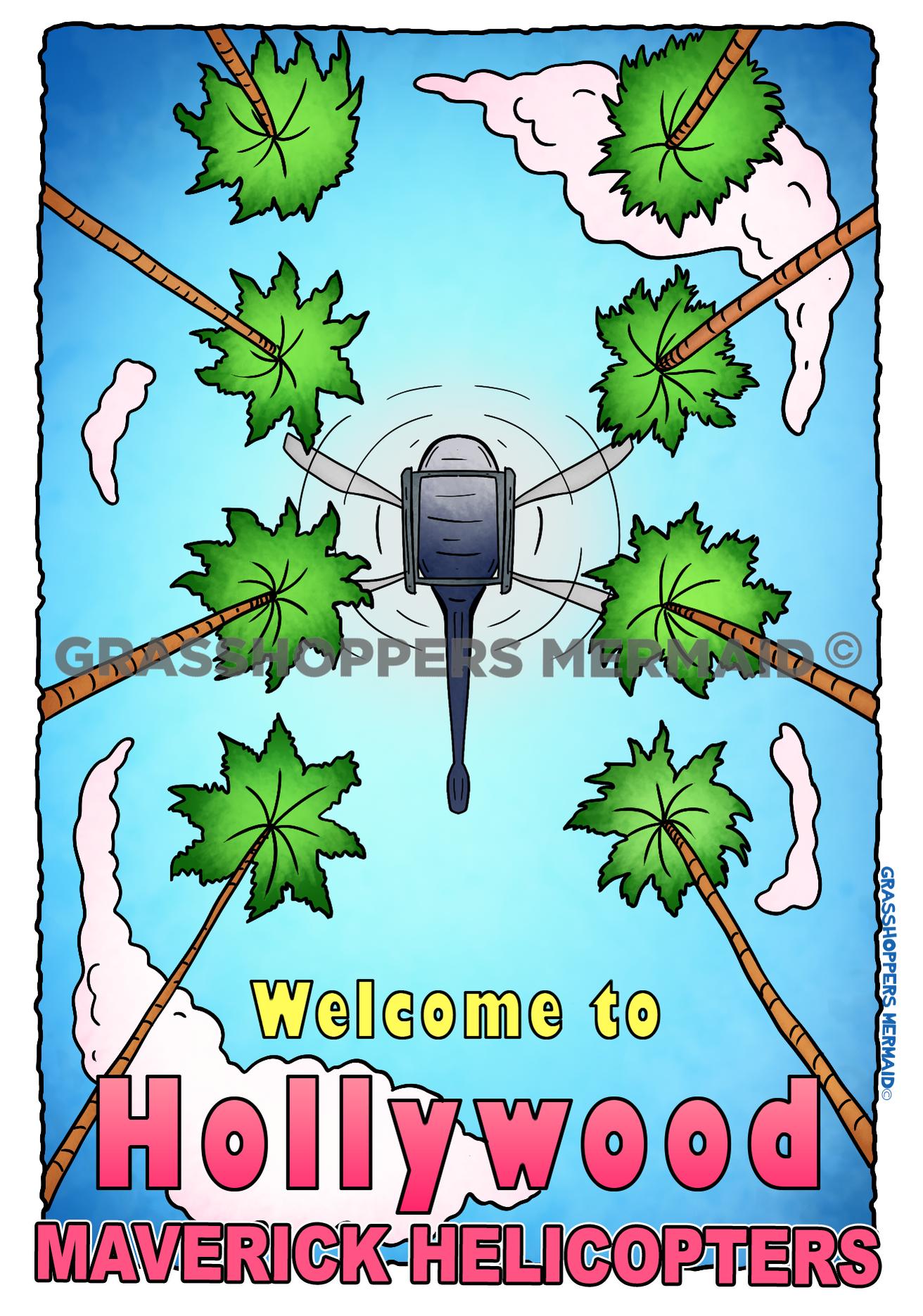 Palm Trees & Helicopter