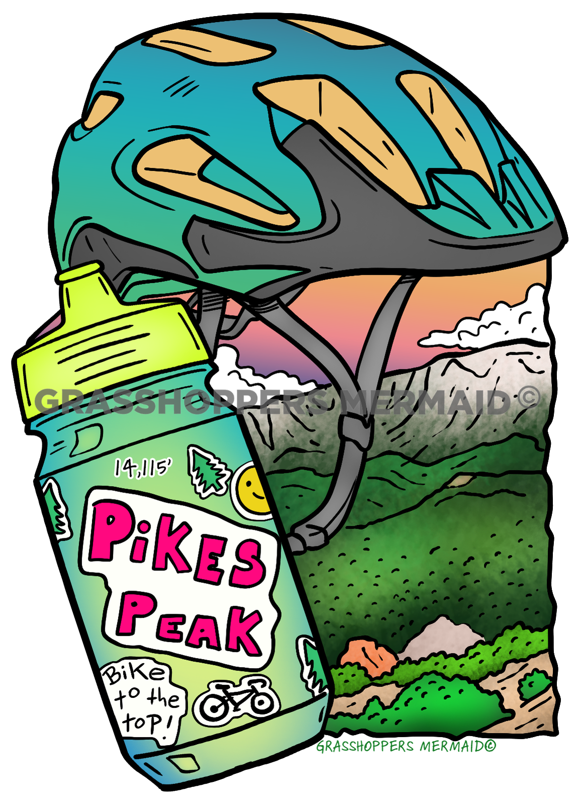 Pikes Peak Helmet & Bottle