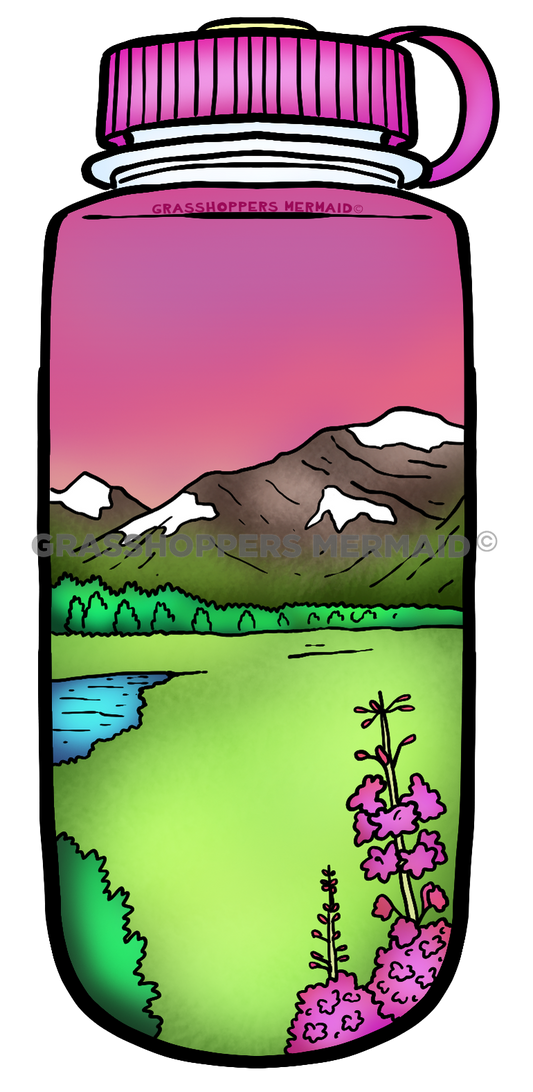 Pink Flower Bottle