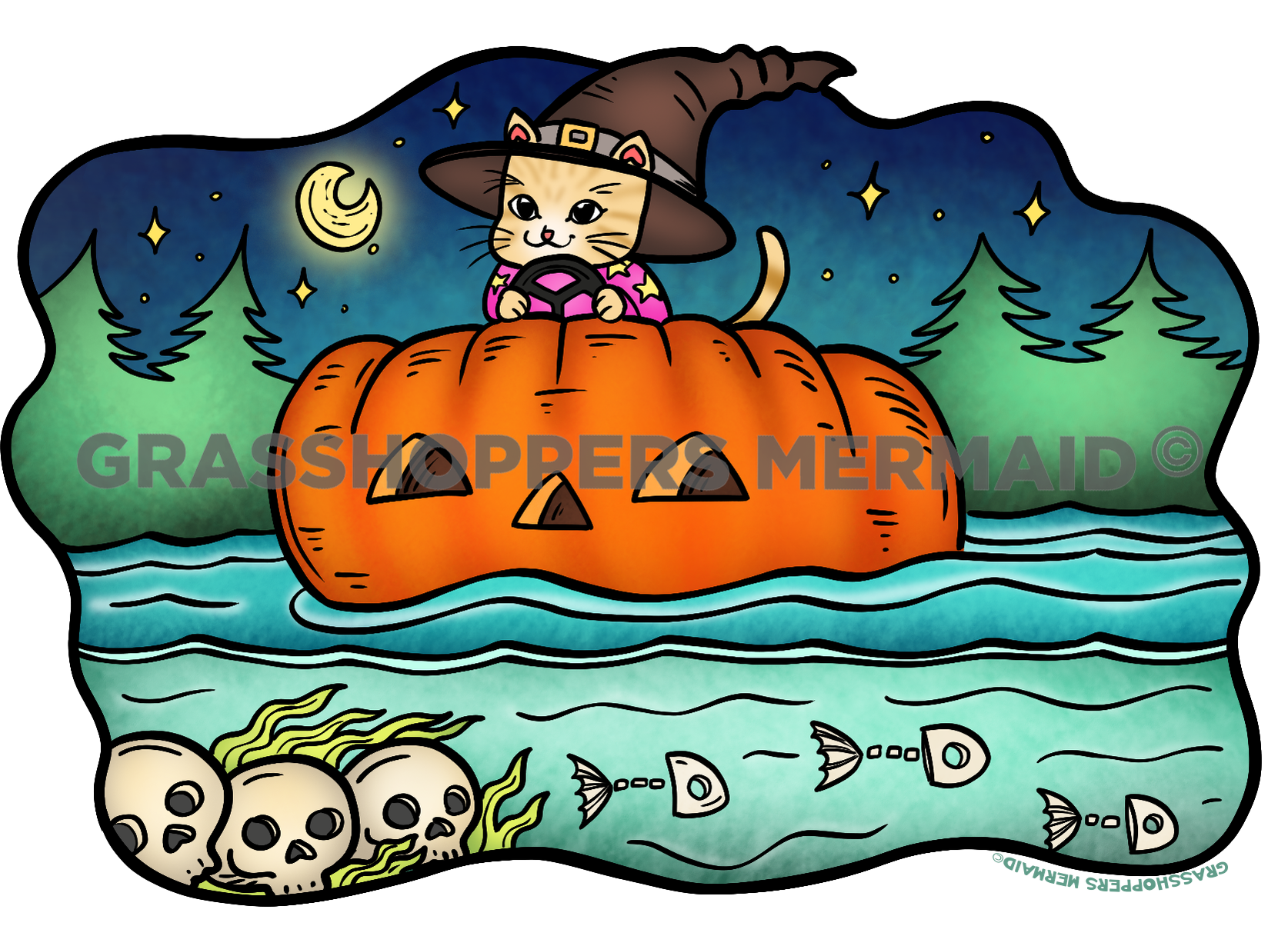 Pumpkin Boat Kitty