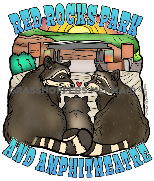 Raccoon Family Red Rocks