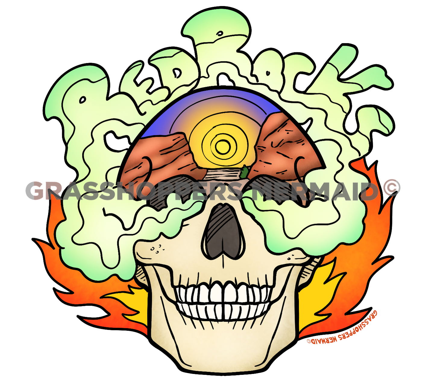 Red Rocks Fire Skull