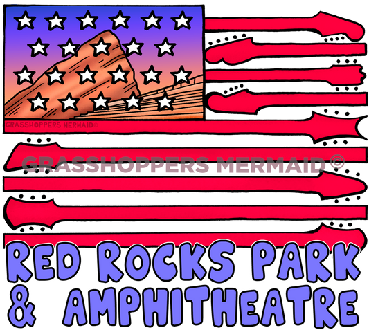 Red Rocks Guitar Flag