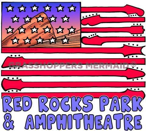 Red Rocks Guitar Flag