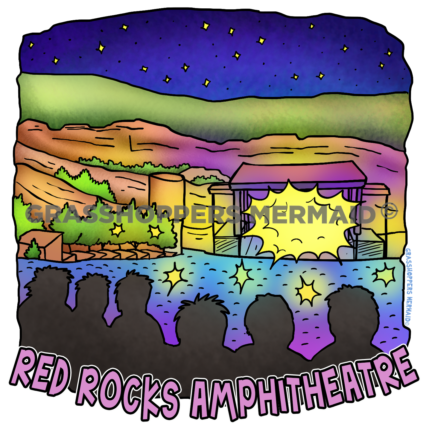 Red Rocks at Night