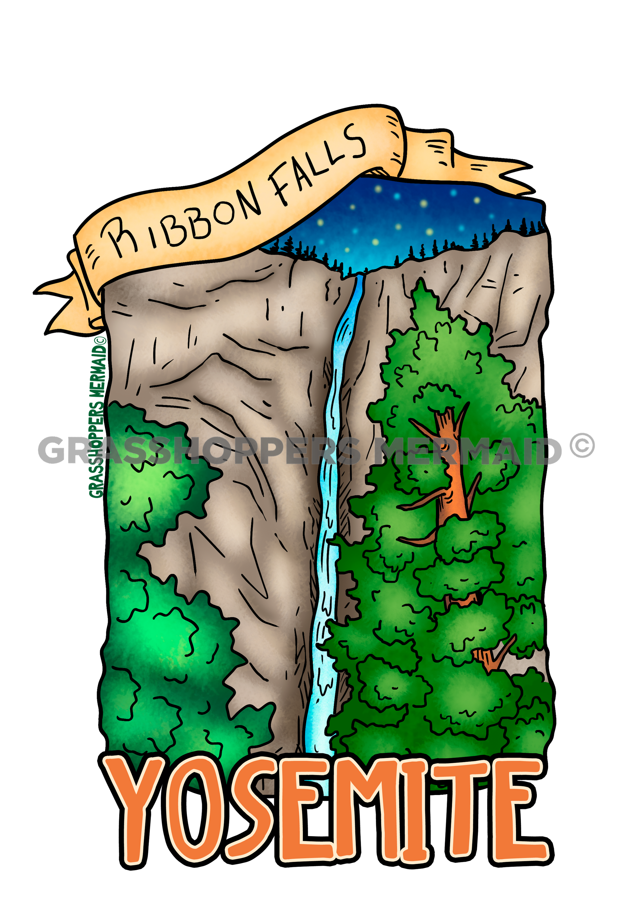 Ribbon Falls Nightfall