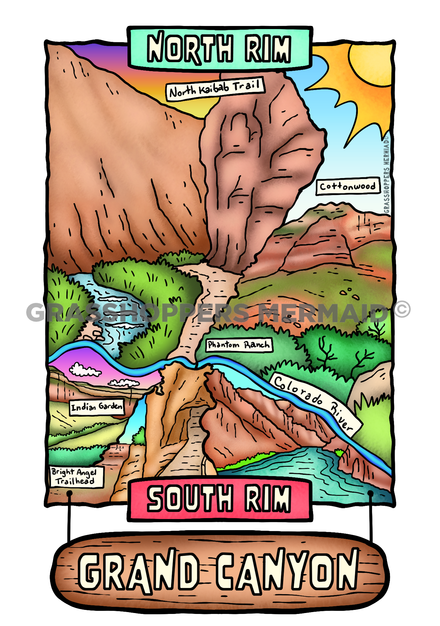 2 Rim Map Rim to Rim Map – Grasshopper's Mermaid
