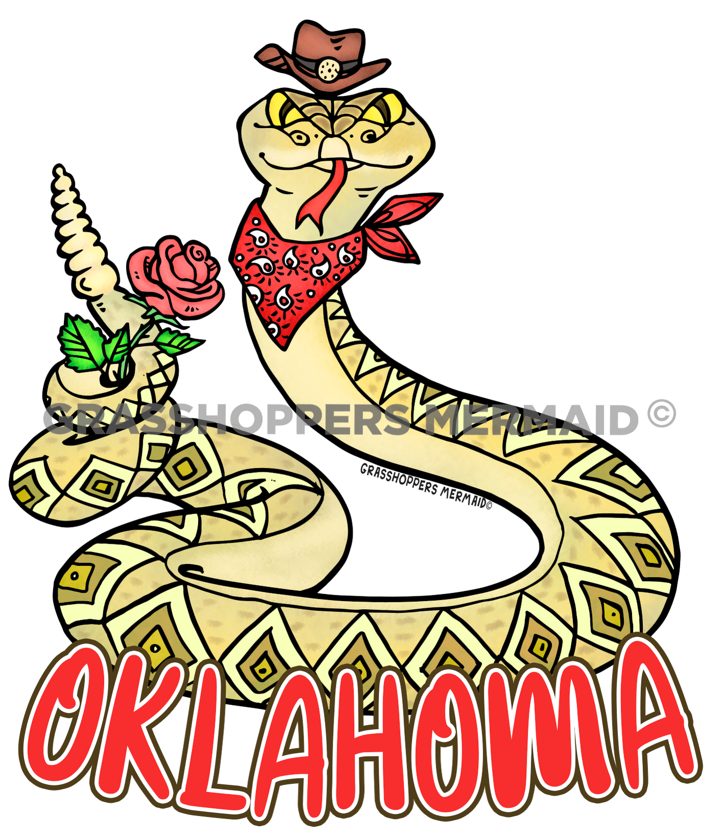 Roses & Rattles - Floral Snake Sticker