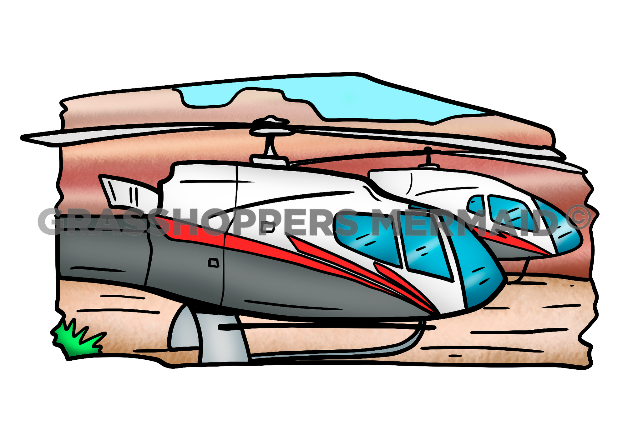 Row of Helicopters