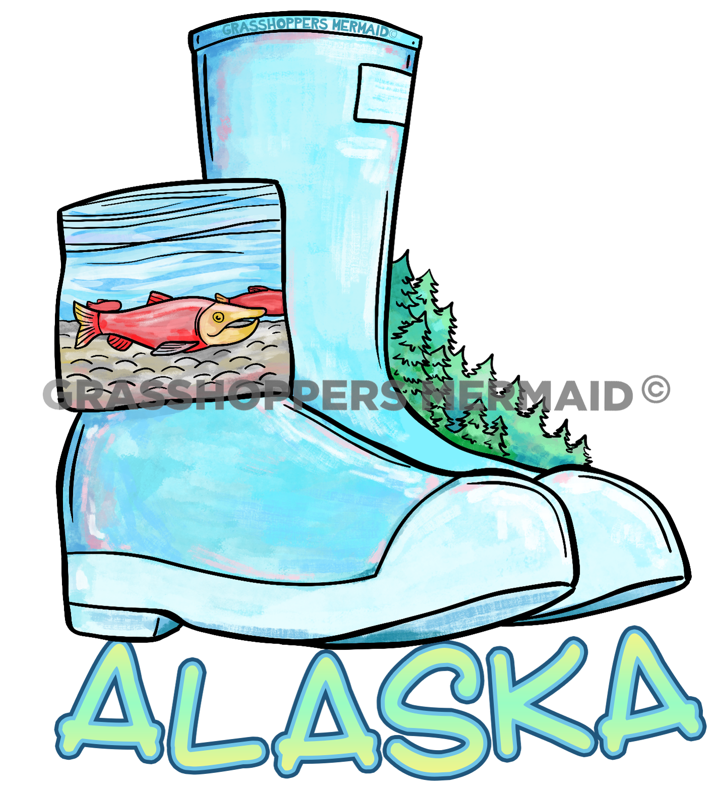 Rubber Salmon Boots