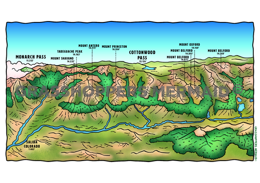 Salida Mountain Map
