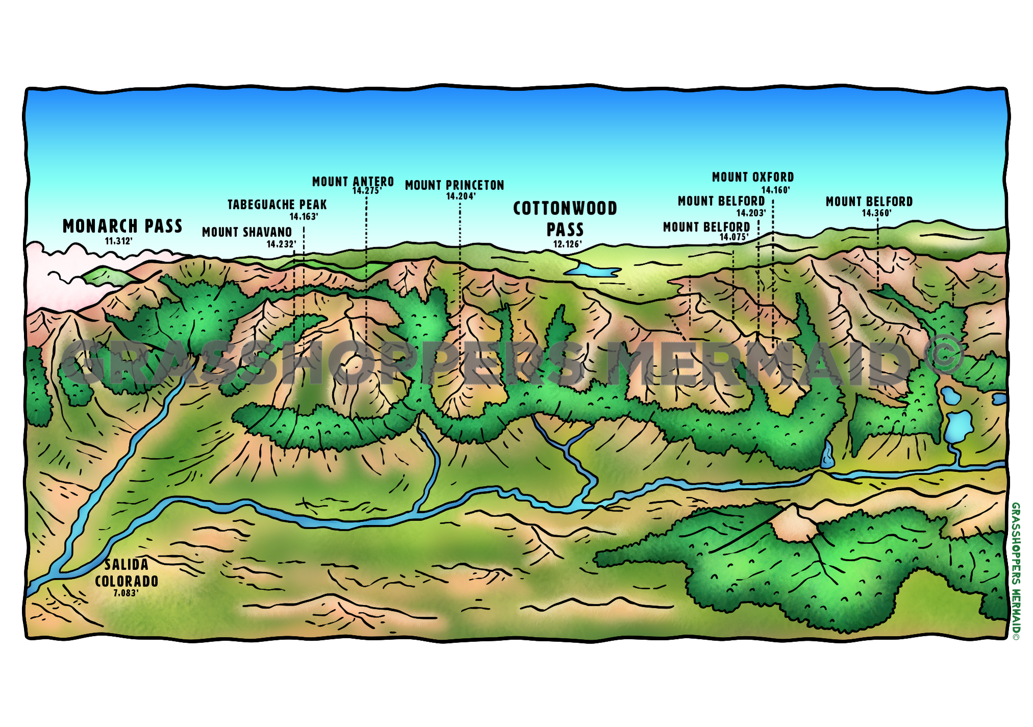 Salida Mountain Map