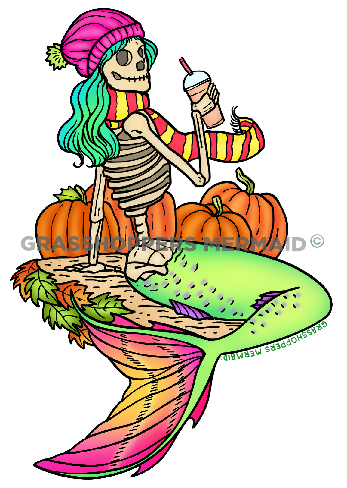 Skeleton Mermaid PSL