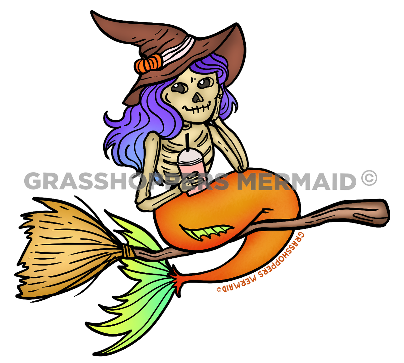 Skeleton Mermaid Witch