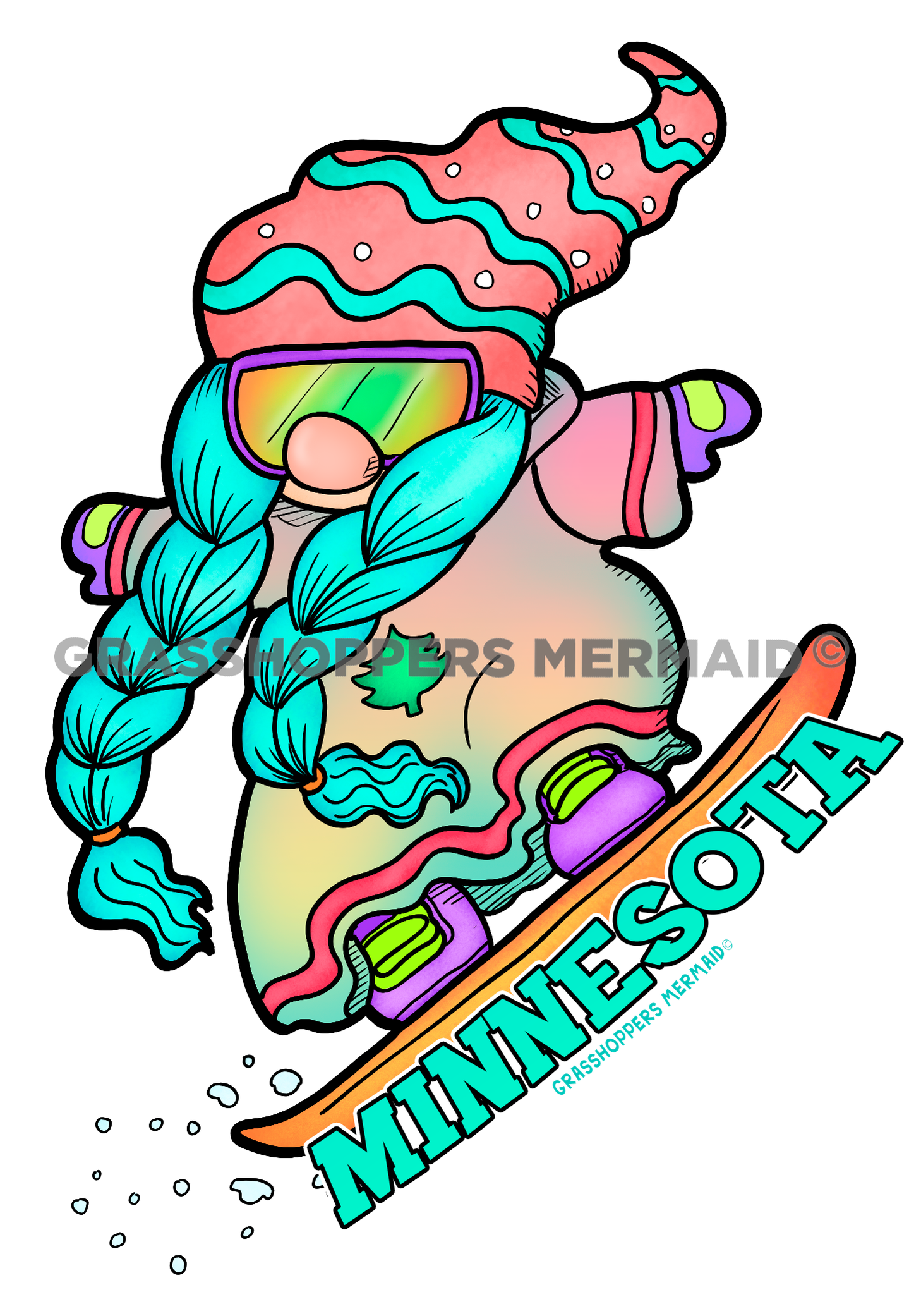 Snowboarding Girl Gnome