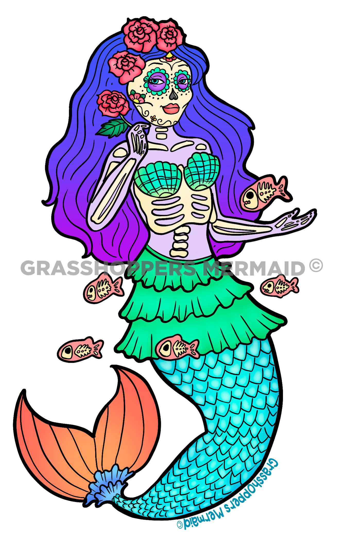 Sugar Skull Mermaid