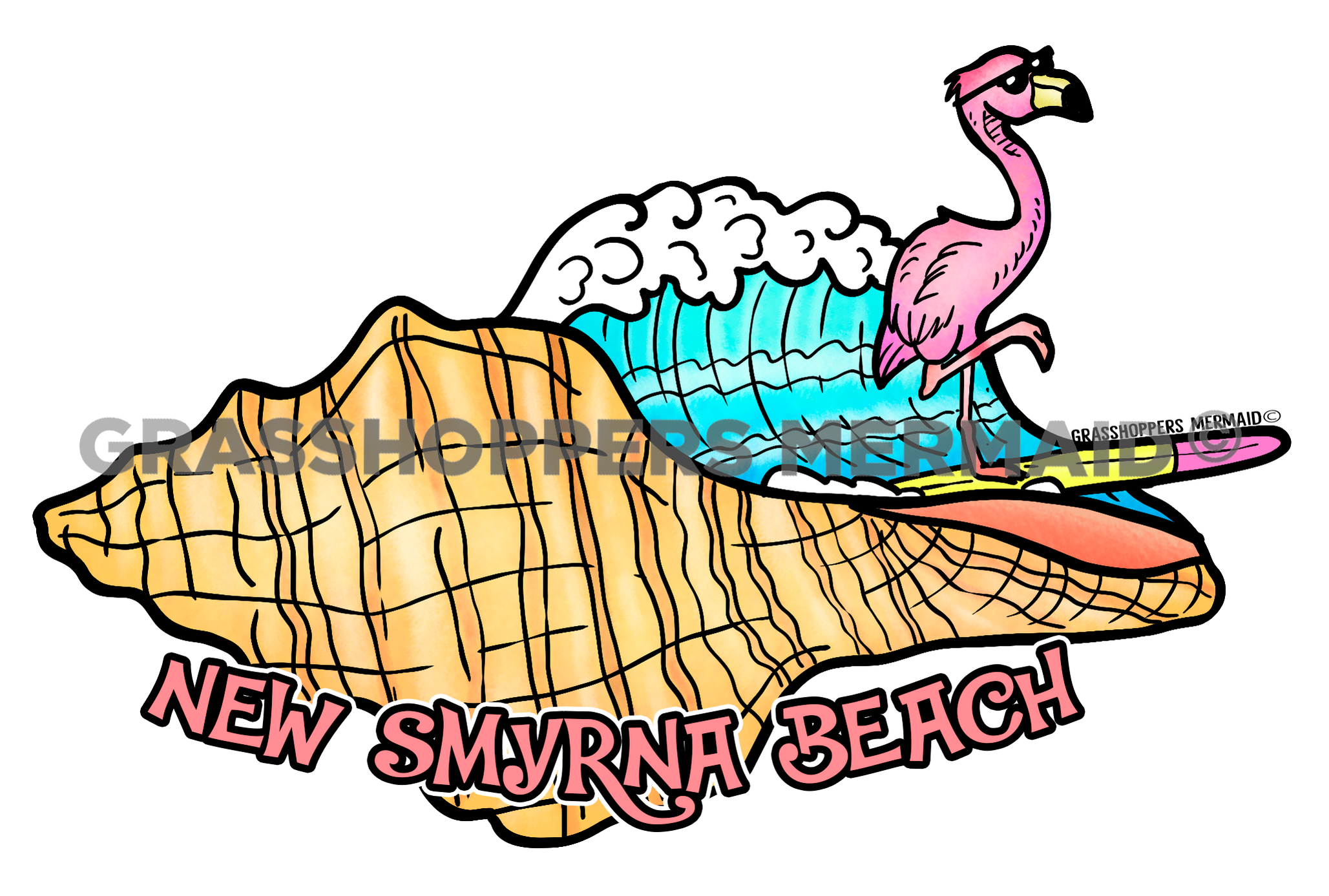 Surfing Flamingo