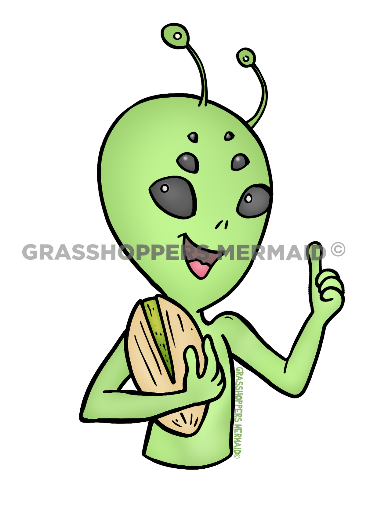 Thumbs Up Alien Pistachio